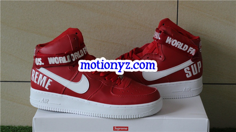 Supreme x Authentic Nike Air Force 1 High Supreme SP Red